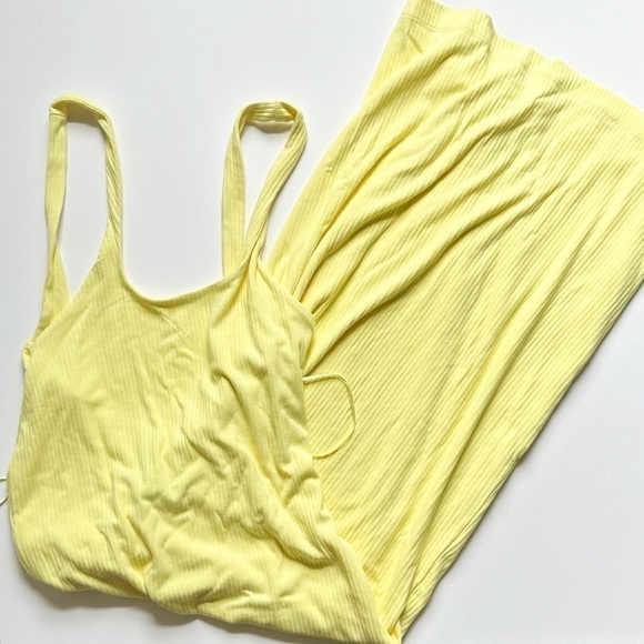 NWT Pia Mid Ribbed Mini Dress in Lemon - Picture 3 of 4